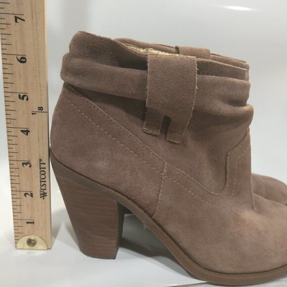 Jessica Simpson Chantie Booties Brown Leather Block Heel shoes Size 7M - Picture 2 of 14